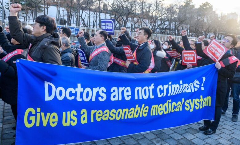 S korean trainee doctors stop work to protest medical reforms