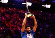 Mvp embiid out for at least a month after knee surgery