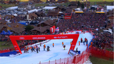 Norwegians dominate first slalom run in adelboden