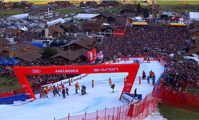 Norwegians dominate first slalom run in adelboden