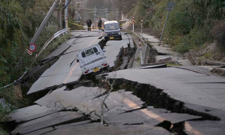 Japan earthquake toll rises to at least 55 as weather hampers rescuers