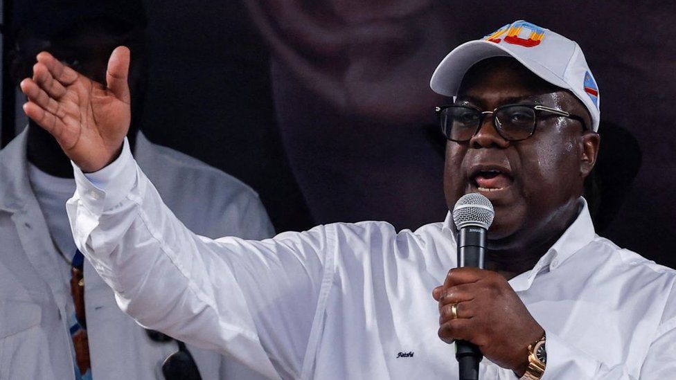 Dr congo president to be sworn in for a second term after disputed election felix tshisekedi