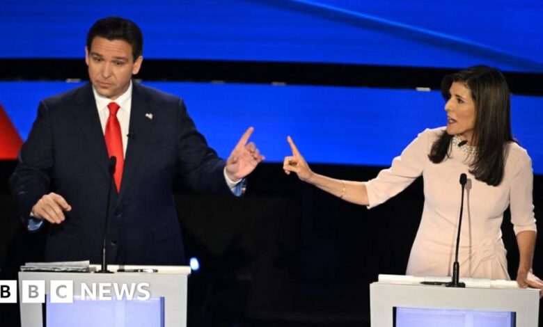 Republican presidential debate desantis haley assail each other as trump skips out again