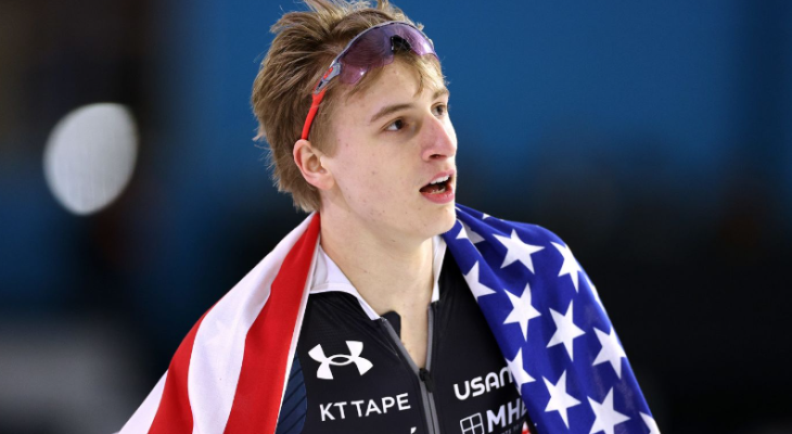 Us teen stolz sets world 1 000m speedskating record