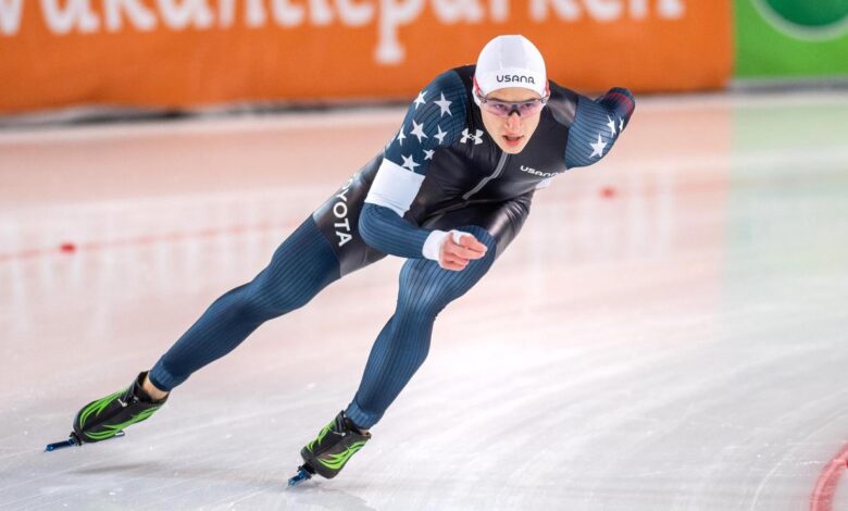 Us teen stolz sets world 1 000m speedskating record