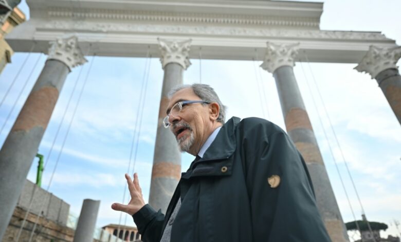 Rome restores towering colonnade of trajan s basilica