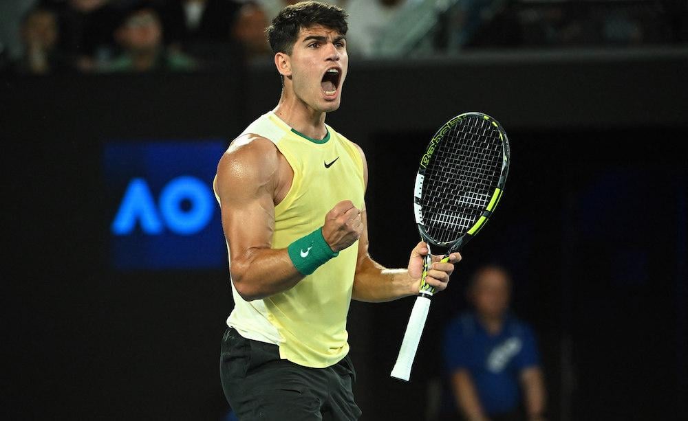 Alcaraz races into australian open last 16 after shang retires