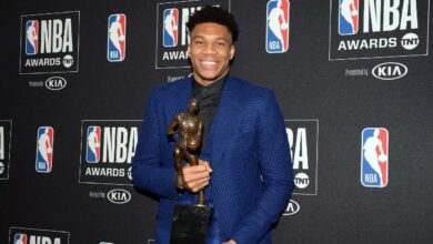 Giannis antetokounmpo mvp nba won award his beats lebron james second has joins reigning consecutive 2nd said