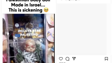 This palestinian baby doll was not fabricated in israel