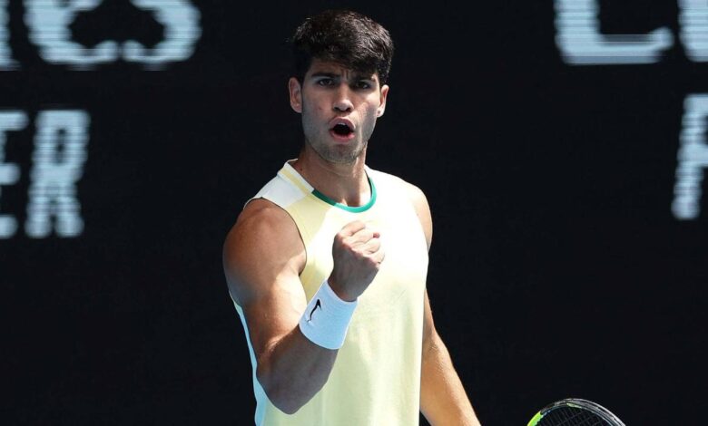 Alcaraz races into australian open last 16 after shang retires