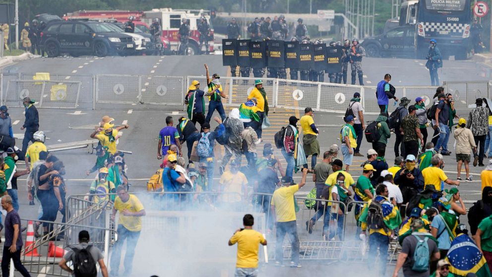 Brazil marks one year since pro bolsonaro riots with rally for democracy