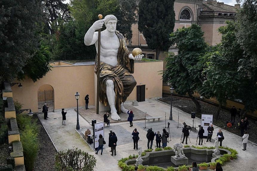 Towering colossus of constantine reconstructed in rome