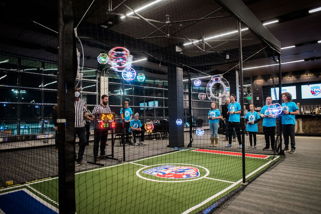 Buzz bump goal drone soccer aims high at ces