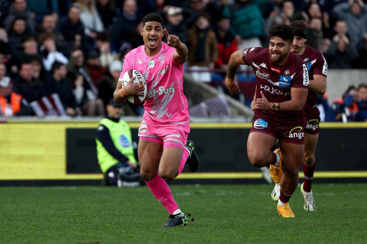 Late ahmed intercept try helps stade francais edge depleted bordeaux begles