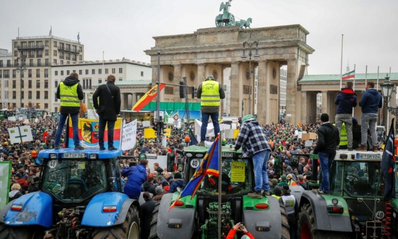 German farmers rally in berlin to protest subsidy cuts