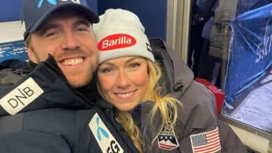 Kilde recovering after heavy crash with shiffrin at his side