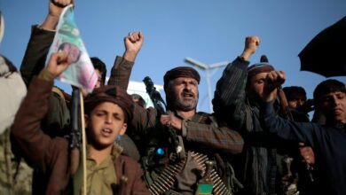 Houthis backed iran yemen hamas houthi rebels fighters saudis exchange iranian rebel mohammed hani sanaa jemen mobilizing aimed thursday jazeera