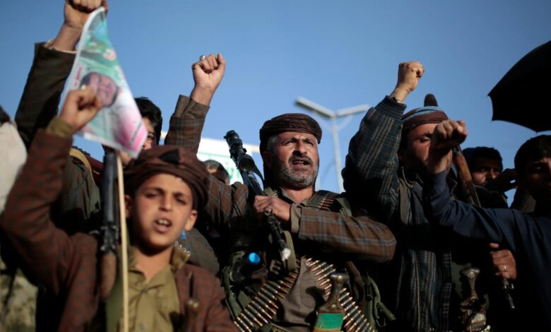 Houthis backed iran yemen hamas houthi rebels fighters saudis exchange iranian rebel mohammed hani sanaa jemen mobilizing aimed thursday jazeera