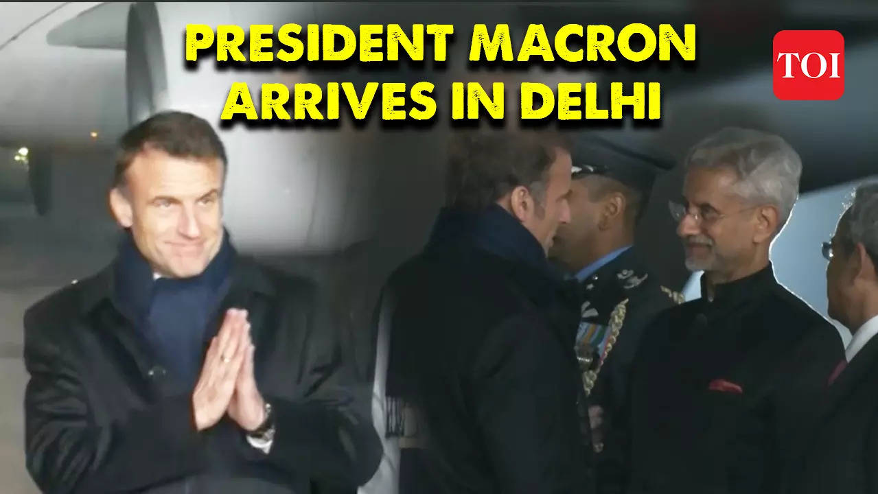 France s macron arrives in india to be chief guest at national day celebrations