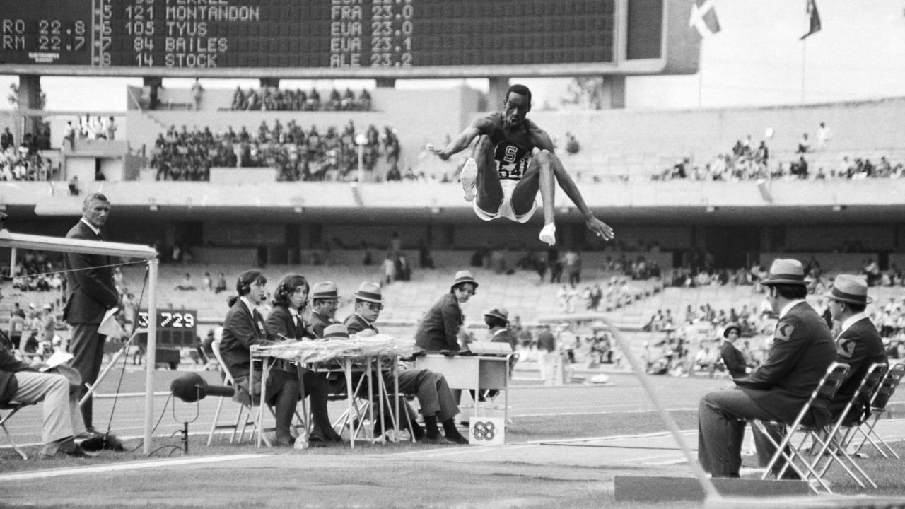 Bob beamon s jump of the century olympic gold sells for 441 0