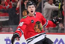 Blackhawks star rookie bedard sidelined with broken jaw