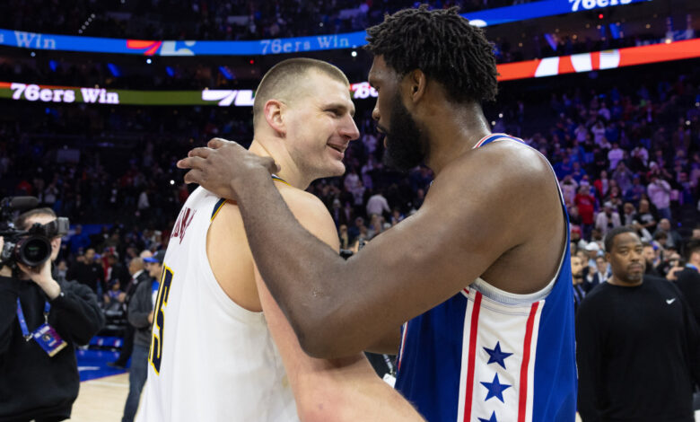 Jokic and nuggets hold off embiid less 76ers