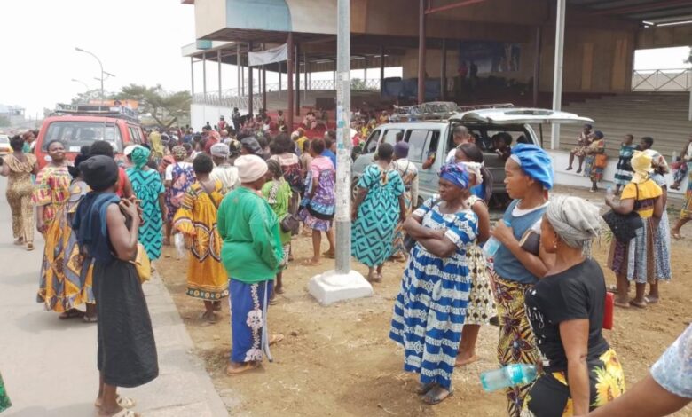 Women protest after one killed in bombing in western cameroon